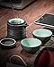 DehuaYao Travel Tea Set Teapot with Ceramic Infuser and 2 Ceramic Teacups,Portable with Carrying Case (Black)