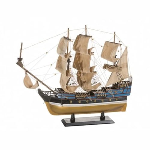 CAPRILO Figura Decorativa Realizada a Mano Barco Velero Galeon Grande Maquetas. Adornos y Esculturas. Regalos Originales. Decoración Hogar Marinera. 48x60x13 cm. EF