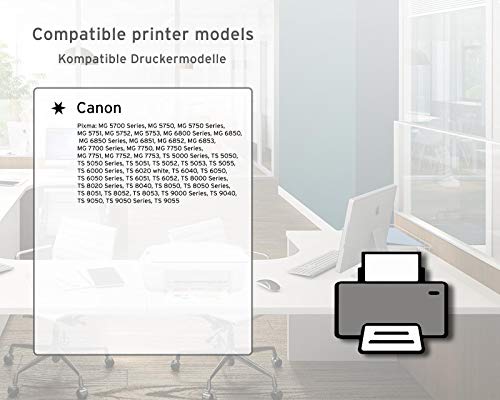 Pure Ink 5x 100 ml refill ink, printer ink compatible for Canon PGI-570, CLI-571, Canon Pixma MG 5700, 5750, 5751, 5752, 5753, 6800, 6850, 6851, 6852, 6853, 7700, 7750, 7751, 7752, 7753