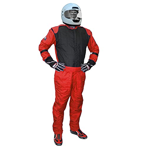 PROFOX-501 One-Piece Auto Racing Fire Suit SFI 3.2A/5 (Red-Black, SML)