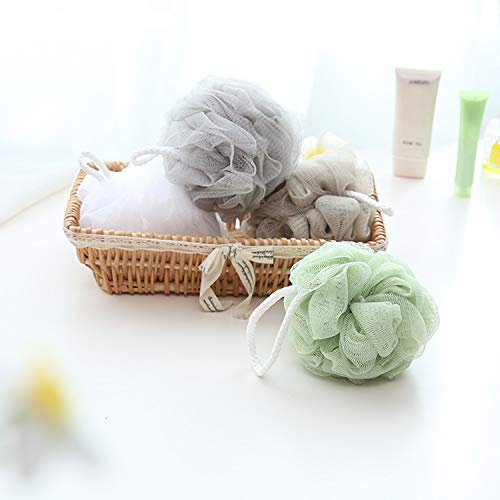 Douchespons verpakking van 4 (50 g / stuks) Puff Luffah Mesh Brush Shower Ball, Mesh Bath en Shower Sponge - Image 4
