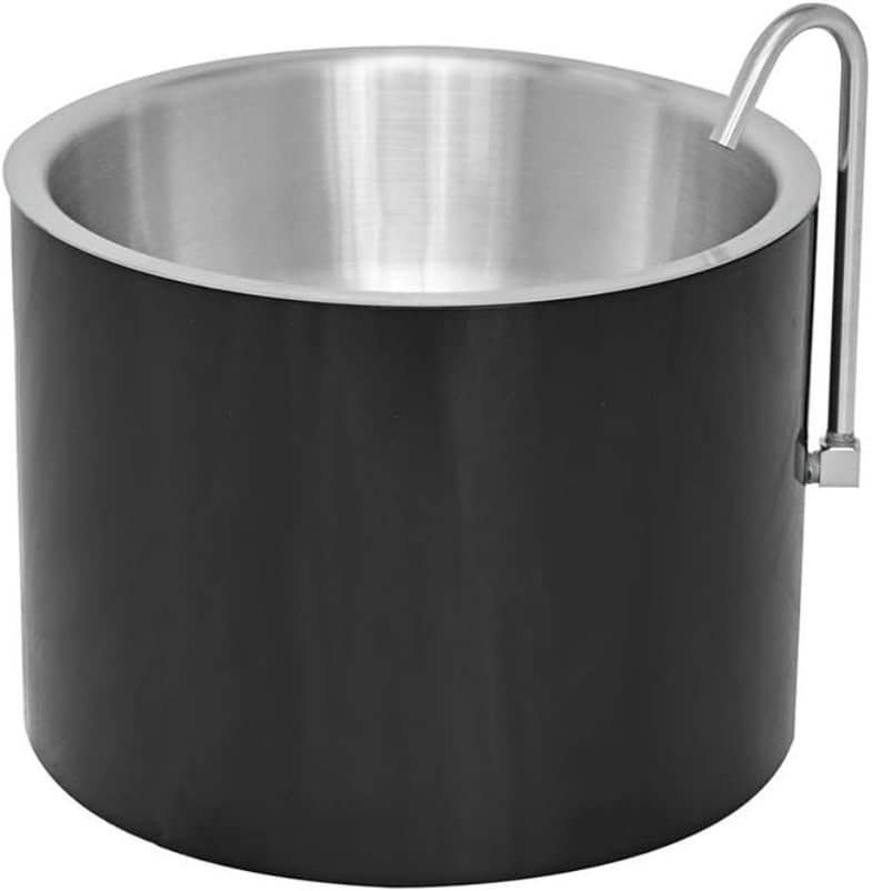 Smart Dog Water Bowl for Outside - Connects to Garden Hose - WiFi App Controlled Timer for Automatic Water Flow - Stainless Steel Outdoor Pet Water Bowl - Large Capacity (Black)