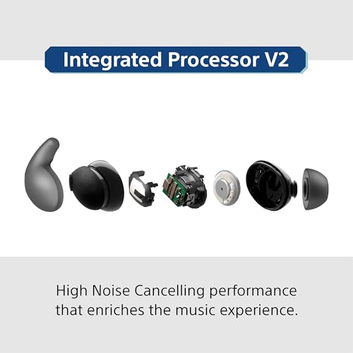 Image of Sony New Linkbuds Fit WF-LS910N | Active Noise Cancelling Wireless Bluetooth in Earbuds | Comfortable Fit with New Supporters | High Call Quality with AI-Black
