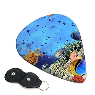 Lot de 6 médiators pour guitare acoustique et électrique Motif poissons sous-marins - Les Beatles, Paul McCartney, John Lennon, RIngo Starr, George Harrison
