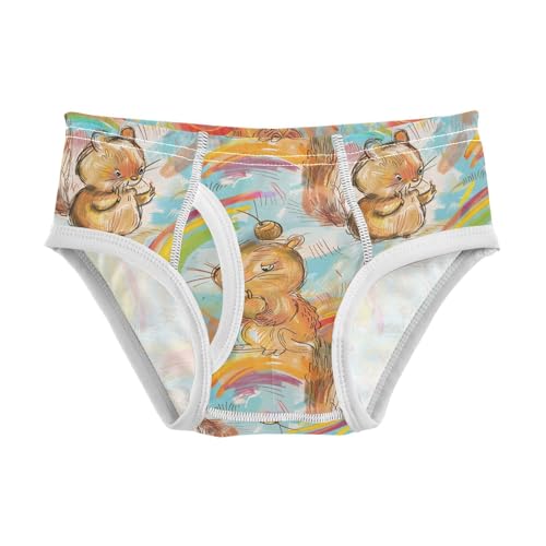 visesunny Boys Cotton Underwear Children Draw Squirrel Printed Toddler Soft Training Briefs Size 2T-8Y for Kids