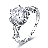 [Argento Sterling 925]: questo grazioso anello di promessa è realizzato in argento sterling 925 lucido, senza piombo e nichel, placcato con rodio per garantire anni di amore
