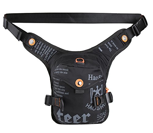 Genda 2Archer Bolso de la Pierna del Muslo Elegante Bolso de Nylon de la Cintura Para los Deportes que van de Excursión que Sube el Ciclo (Negro) Cover