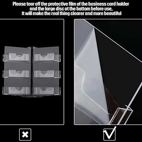 Qunclay Acrylic Rotating Business Card Holder 18 Pocket Sticker Display Organizer Multiple Spinning Clear Countertop Business Card Stand for Office by Qunclay - Image 5