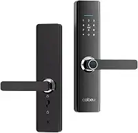 Fechadura Digital Biométrica Caibeu com Senha, Teclado Touchscreen, Wi-Fi e Bluetooth, Smart Lock para Porta Residencial e Comercial, Preto