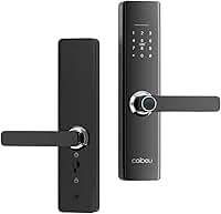 Fechadura Digital Biométrica Caibeu com Senha, Teclado Touchscreen, Wi-Fi e Bluetooth, Smart Lock para Porta Residencial e Comercial, Preto