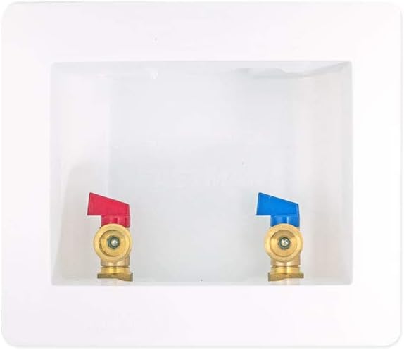 Eastman 1/2 Inch Expansion PEX Connection, White Center Drain Washing Machine Outlet Box, 60260