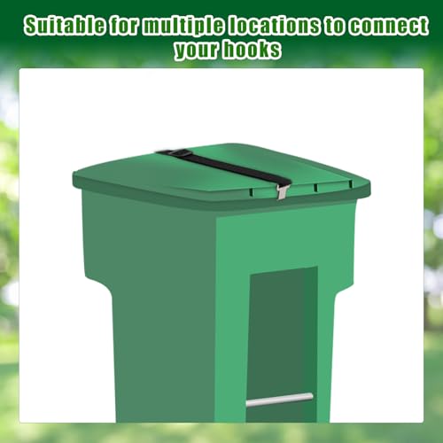 lasuroa 3stk Mülltonnenverschlüsse für Tiere, Verstellbar Mülltonnendeckelgurt für Waschbären Winddicht Universell Mülltonnengurtverschluss für den Außenbereich Verhindert Umkippen