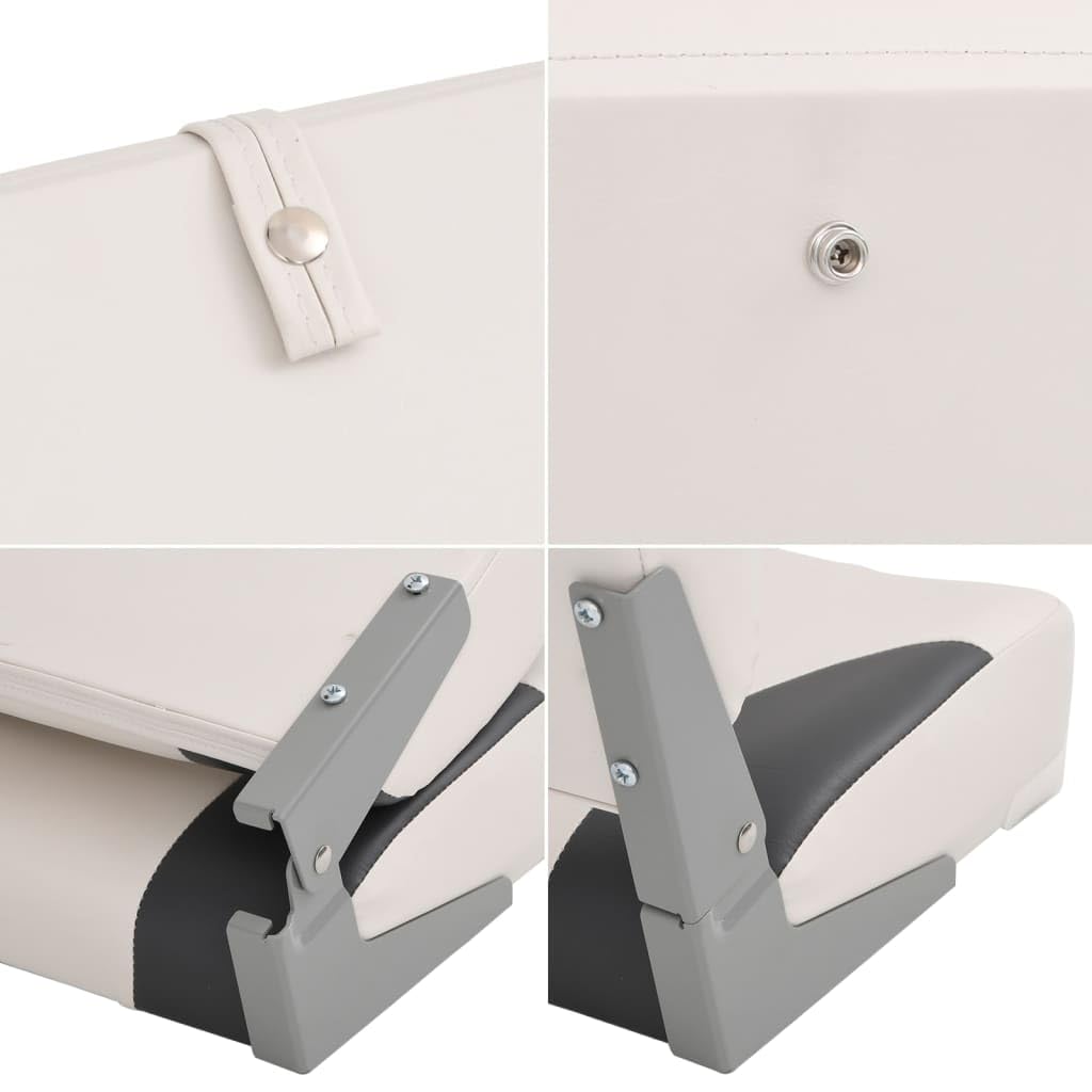 vidaXL 1/2x Sedile per Barca Pieghevole con Cuscino Blu-Bianco 41x36x48 cm