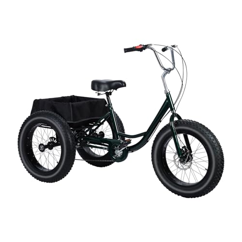 Image of Adult Tricycle with Fat Tire, 7-Speed & Dual Brakes,20x4 Fat Tires, 450lbs Capacity, Rear Basket Included. Smooth Cruiser for Commuting, Beach, or Daily Errands.