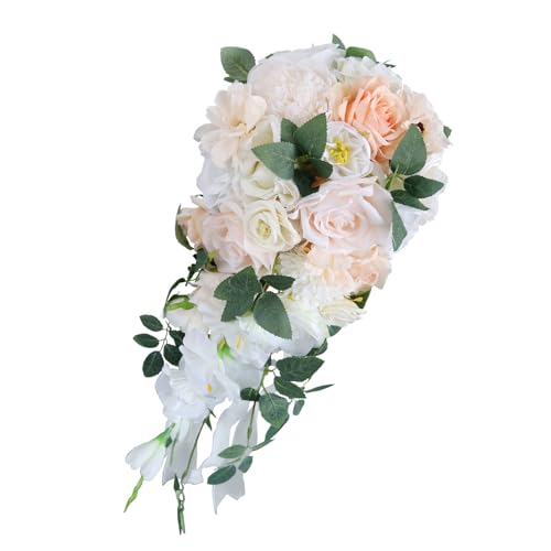 Bouquet de fleurs artificielles de mariage haut de gamme pour demoiselles d'honneur - 5