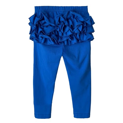Baby Girl Stretchy Ruffle Leggings Pants Cute Solid Color Slim Bottoms Soft Toddler Active Skinny Trousers