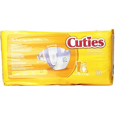 Cuties Baby Diapers, Size 1, 50-Count, Pack of 4