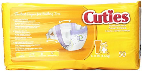Cuties Baby Diapers, Size 1, 50-Count, Pack of 4
