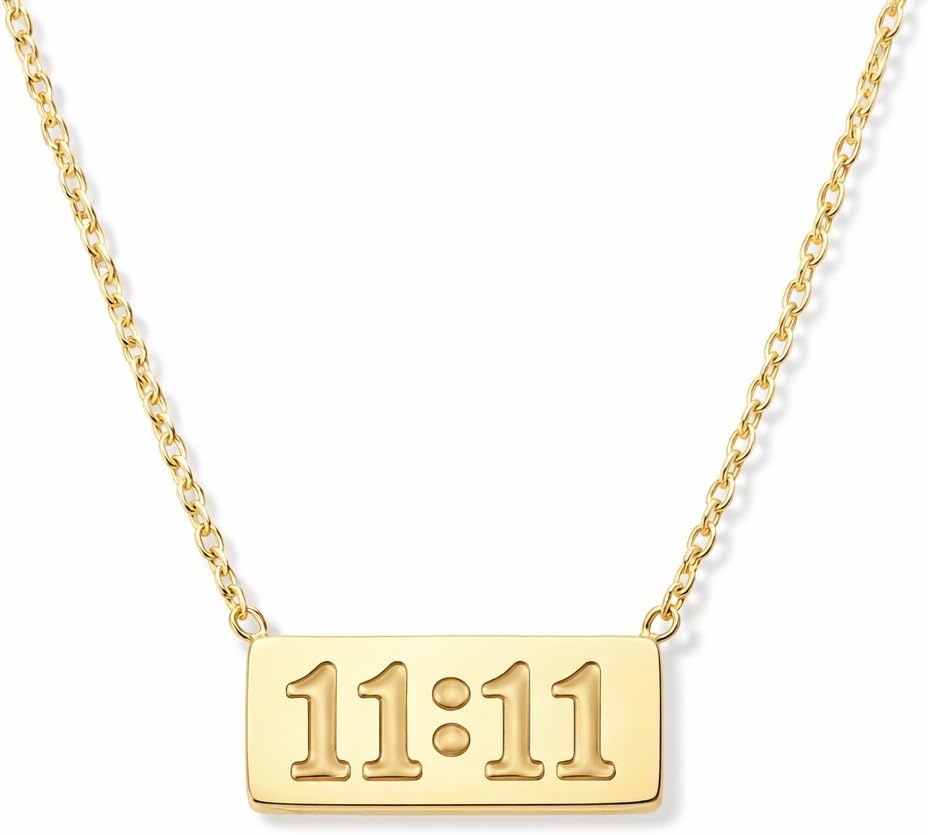 Pendant Snake Chain Necklace for Women gold trendy necklace for womens Dainty Cute Jewellery Minimalist Tarnish-Free Daily Wear Gift for Her Dainty Cute Jewelry gold trendy necklace (11:11)