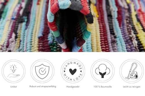 Flickenteppich Andiamo Boho Teppich Multi aus 100% Baumwolle