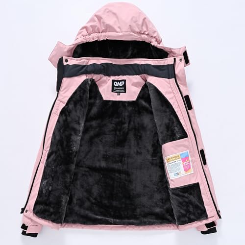 Image of Winter Jacket for Boys and Girls Waterproof Ski Jacket Winter Snow Coat Hooded Fleece Windproof with Zip Pockets