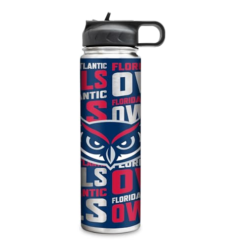 Rico Industries NCAA Florida Atlantic Owls 22oz Stainless Steel Tumbler with Lid - Great For Coffee, Tea, Water or Cocktails
