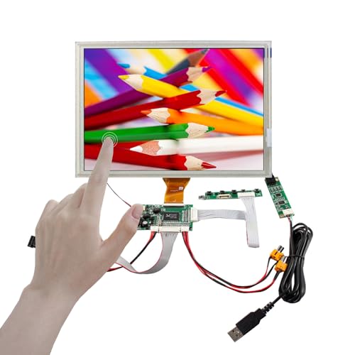 Image of 8 inch EJ080NA-05A 800X600 4:3 TTL LCD Touch Screen | with 4-Wire Resistive Touch Panel and VGA 2AV Controller Board 50pins