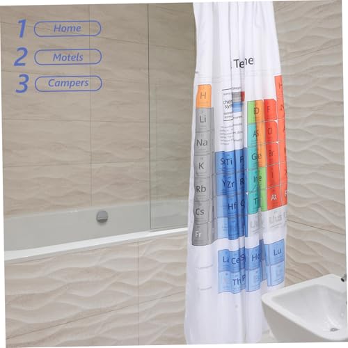 Rideau de douche tableau périodique imperméable avec doublure intégrée - 6