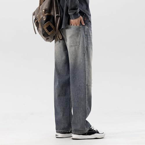 Jeans Pants Trousers Denim Spring and Autumn Loose Men's Washed High Street Harun Wide Leg2