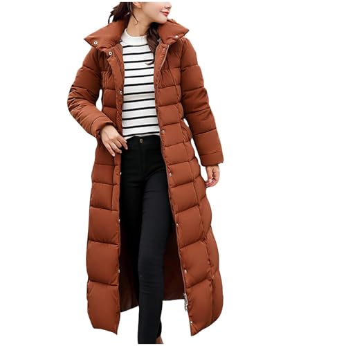 Abrigos aislantes para mujer, con capucha, abrigo largo de invierno con capucha, chaqueta acolchada para mujer, abrigo acolchado con capucha, abrigo largo liso, grueso, cálido, abrigos largos y