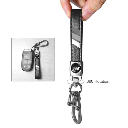 Image of YOSRTER 2PCs Leather Keychain for Toyota Tacoma 4Runner Tundra TRD Camry Rav4 Aluminium alloy Key Chain with key Ring