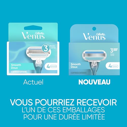 Gillette Venus Women's Original 3 Blade Razor Refills, 4 Count (Packaging May Vary) - image 8