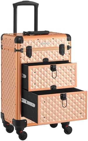 Kosmetik Trolley Mit 4 Schubladen - Abschließbarer Schminkkoffer Mit Rollen