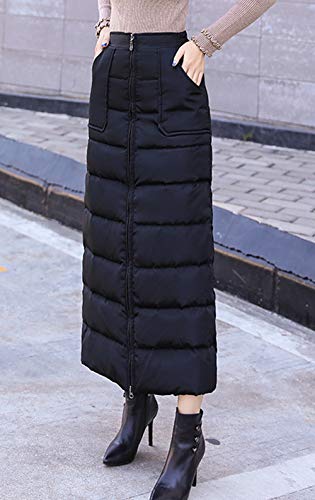 chouyatou Women's Bi-Directional Zip Up 1 Piece A Line Long Insulated Skirt3