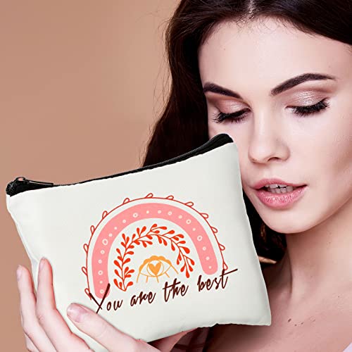 Pinkunn YLI-PINKUNN-71 16 Pieces Rainbow Canvas Cosmetic Bag Bulk Inspirational Quotes Makeup Bags thumb #1
