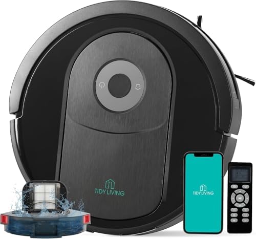 Xcity Robot Vacuum and Mop Combo, 4000Pa Suction, Self-Charging Smart Vacuum Cleaner with Water Tank & Dustbin, App Control, Ideal for Pet Hair, Hard Floors & Carpets, Black