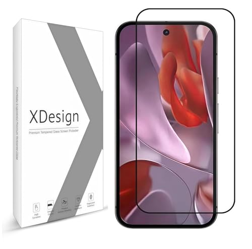 XDesign Tempered Glass Screen Guard Compatible For Google Pixel 9A (Black) Edge-to-Edge Protector Full Screen Coverage With Easy Installation Kit, Pack of 1