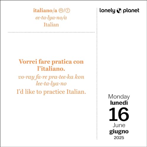 9781524889227 Lonely Planet: Italian Phrasebook 2025 Day-To-Day Calendar thumb #2