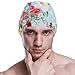 susiyo Bright Colorful Flowers Mens Swim Caps Polyester Swimming Hat for Adult and Youth