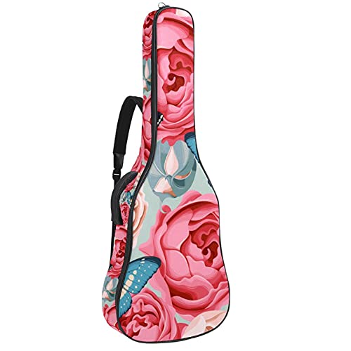 Housse guitare imperméable rose contre l'humidité pour modèles acoustiques et basses