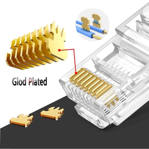 Image of RJ45 CAT5 Pass Through Connectors Without Rj45 Caps (Cat5 25pcs pack)