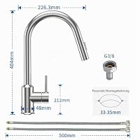 CECIPA Spülbecken mit Wasserhahn Ausziehbar, 70 x 45 CM Küchenspüle inkl. Seifenspender und Siphon, Spüle inkl. Ersatz-Innenspüle und Schneidebrett, Spüle Küche mit Armatur – Ansicht 5