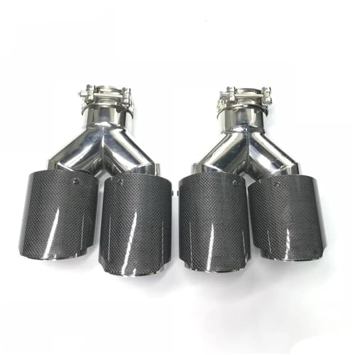 Tubo de escape de carbono brillante y doble punta premium para coche en varios tamaños