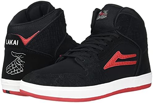 Lakai Men's Telford Skate Shoe, Black/RED Suede, 5 | Image 6