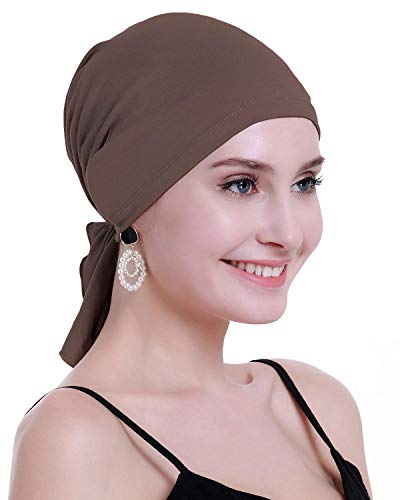 osvyo Bamboo Chemo Headscarf for Women Hair Loss - Cancer Slip On Headwear Turbans Sealed Packaging Tawny