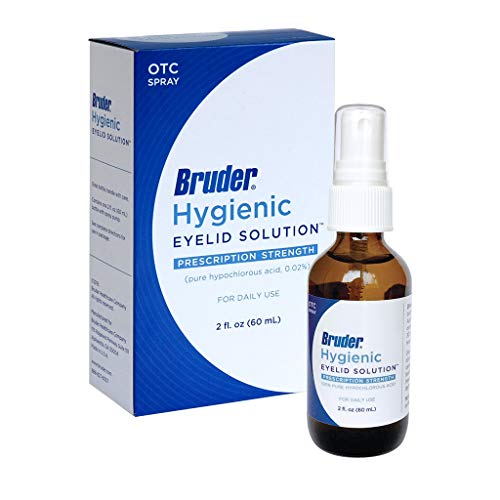 Bruder Hygienic Eyelid Solution – 0.02% Pure Hypochlorous Acid Spray Formula Helps Cleanse and Soothe Eyelids and Eyelashes 2 fl. oz. (60mL)…