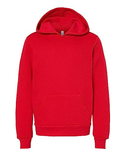 Youth Sponge Fleece Pullover Hooded Sweatshirt - RED - S