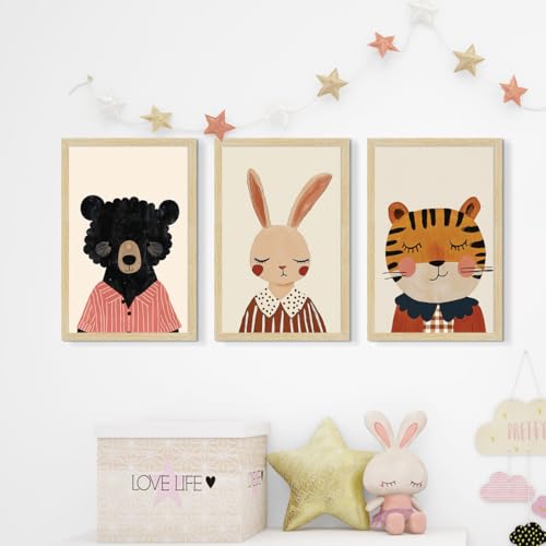 Image of ArtX Wall Paintings For Kids Room, Kids Room Wall Frame, Wall Decoration Items, 12x18 inch (A3+) Size, Multicolor, Synthetic Wood, Set Of 3
