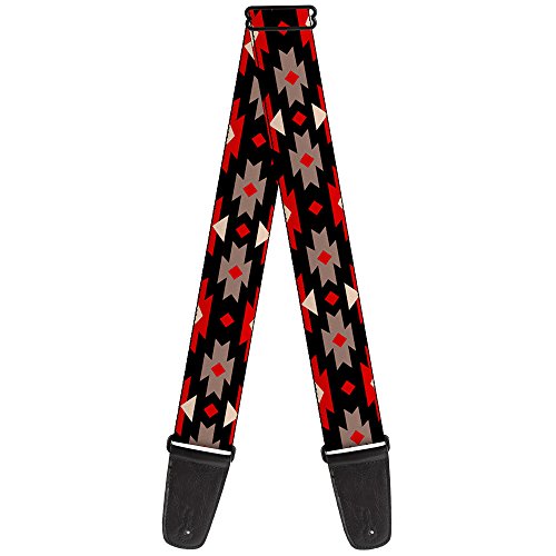 Buckle-down Sangle de guitare 34-60″ Navajo Red/Black/Gray/Red - Les Beatles, Paul McCartney, John Lennon, RIngo Starr, George Harrison Buckle-down Sangle de guitare 34-60" Navajo Red/Black/Gray/Red