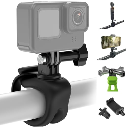 JORIXXY Camera 360° Strap Mount Flexible Wrap Band for GoPro Max Hero 12 11 10 9 Insta360 X3 X4 DJI Action 3 4 Osmo Pocket 3 4 Bike Motorcycle Handlebar Ski Holder Accessories (Black)